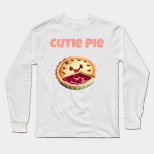 Cutie Pie Graphic Pun Cute Phrase Design Long Sleeve T-Shirt